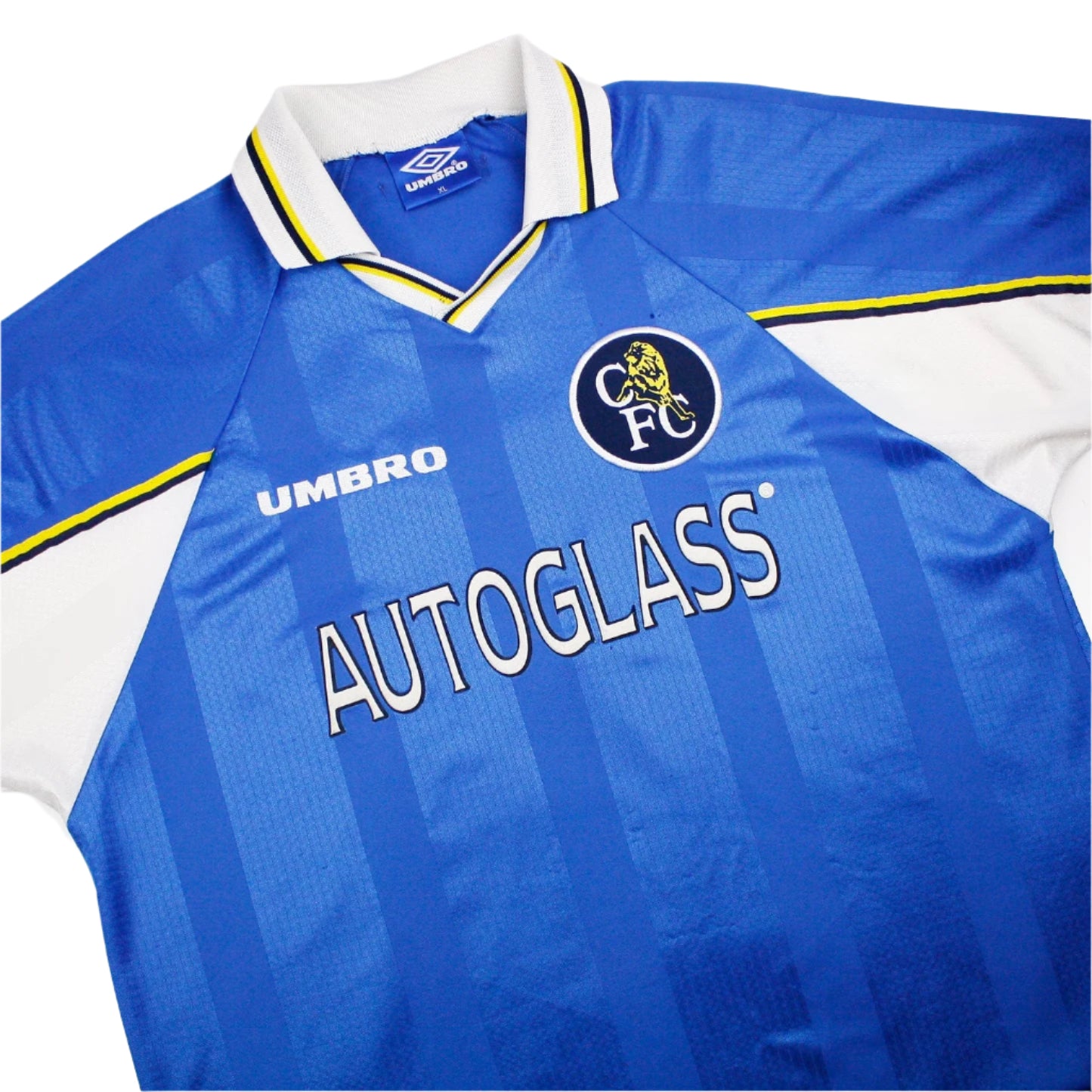 Chelsea FC 1999 home football shirt by Umbro with Autoglass sponsor.